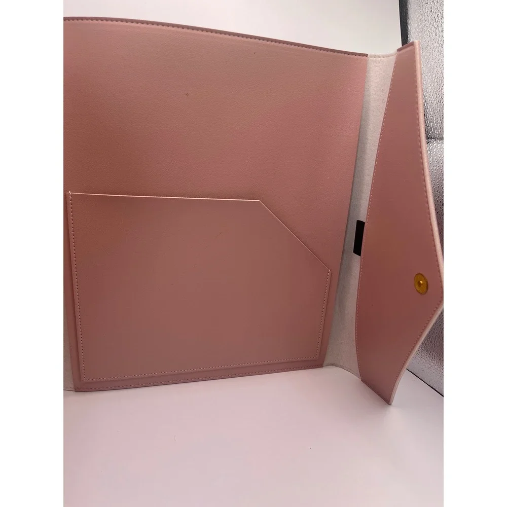 The Budget Mom Large Folio Pink  Blush Faux Leather Organizer Planner Cover